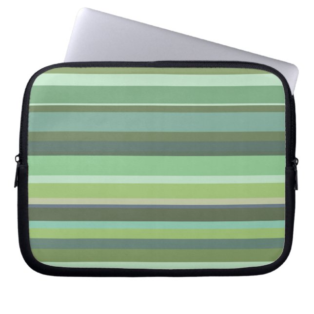 Housse Pour Ordinateur Portable Olive green horizontal stripes (Devant)