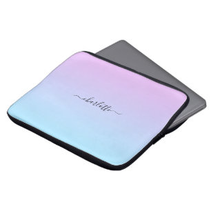 Housse Pour Ordinateur Portable Ombré rose et turquoise