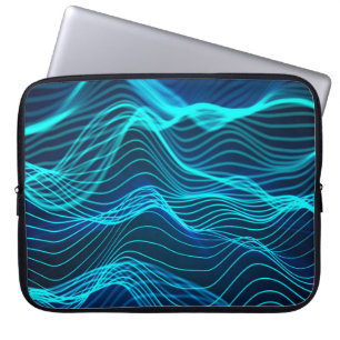 Housse Pour Ordinateur Portable Ondes néon de nombreuses lignes et lignes abstrait