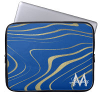 Or bleu faux feuilletés monogrammés en spirale