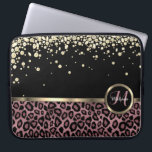 Housse Pour Ordinateur Portable Or rose, léopard noir avec diamants d'or<br><div class="desc">Manche Électronique Ordinateur Portable. Doté d'un Poster de animal Rose Gold et Black Leopard avec Accents Or et Diamants avec lettre monogramme et nom prêt pour vous à personnaliser. ⭐ Ce Produit est 100% Personnalisable. *****Cliquez sur le BOUTON PERSONNALISER pour ajouter, supprimer, déplacer, redimensionner, modifier, tourner, etc... n'importe quel graphique...</div>