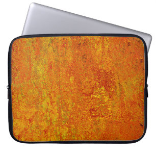 Housse Pour Ordinateur Portable Orange jaune grunge fond abstrait, art, backgr