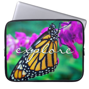 Housse Pour Ordinateur Portable Orange Monarch Butterfly Explorer Script Moderne