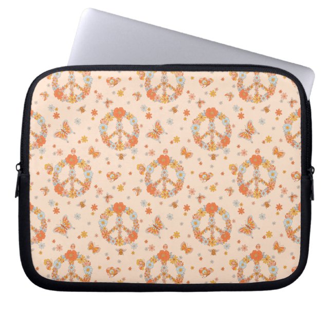 Housse Pour Ordinateur Portable Orange Peace Floral (Devant)