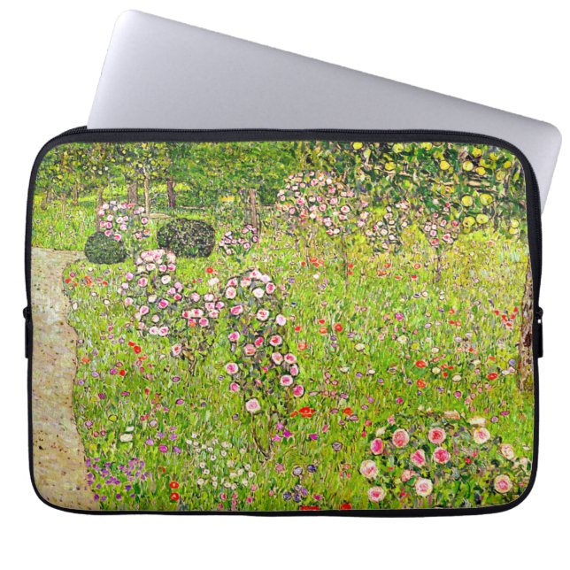 Housse Pour Ordinateur Portable Orchard Gustav Klimt avec Rose (Devant)