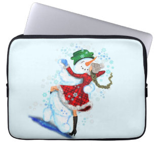 Housse Pour Ordinateur Portable Ordinateur portable de Noël Sleeve Snowman and Gir