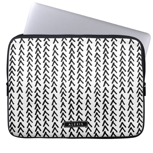 Housse Pour Ordinateur Portable Ordinateur portable Motif Tribal Rustique Noir (Devant)
