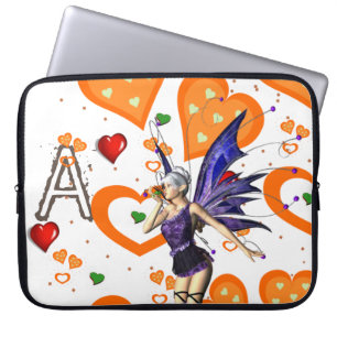 Housse Pour Ordinateur Portable Ordinateur portable Sleeve Fairy Orange Coeurs