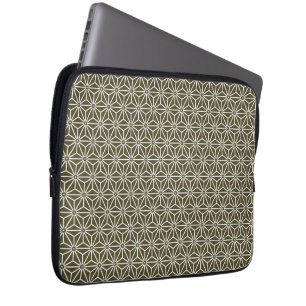 Housse Pour Ordinateur Portable Oriental Green Matsuba Asanoha Japon Motif