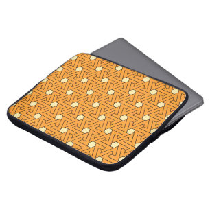 Housse Pour Ordinateur Portable Oriental Orange Beige Triangle Spirales égyptien