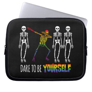 Housse Pour Ordinateur Portable Osez Être Vous-Même Halloween Dabbing Squelette