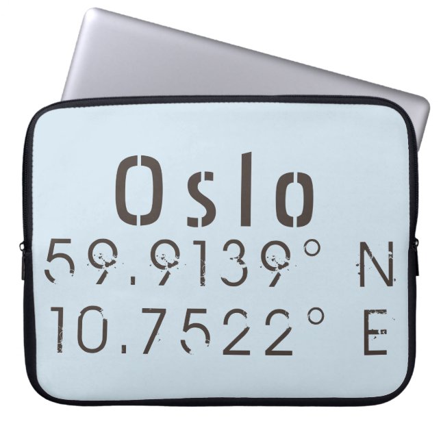 Housse Pour Ordinateur Portable Oslo Latitude Longitude (Devant)