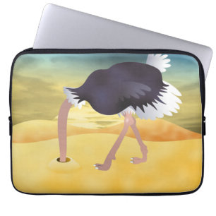 Housse Pour Ordinateur Portable Ostrich Caricature Avec Tête Dans Le Sable