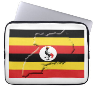 Housse Pour Ordinateur Portable OUGANDA Carte Drapeau Ordinateur Patriotique BLANC
