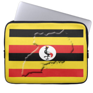 Housse Pour Ordinateur Portable OUGANDA Drapeau Carte Ordinateur Patriotique JAUNE