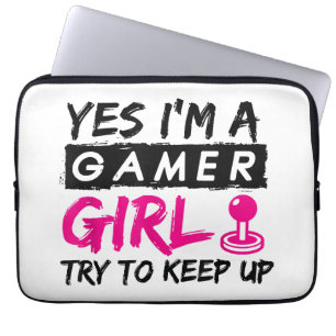 Housse Pour Ordinateur Portable Oui je suis une Gamer Girl Fille de jeu vidéo 