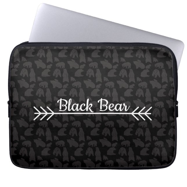 Housse Pour Ordinateur Portable Ours noir (Devant)