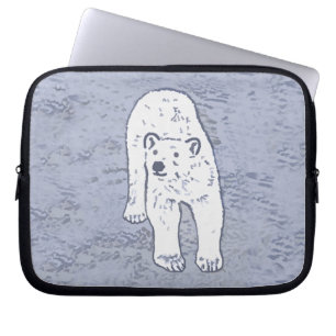 Housse Pour Ordinateur Portable Ours polaire sur la peinture sur glace - Art origi