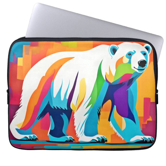Housse Pour Ordinateur Portable Ours Polaire Vibrant (Devant)