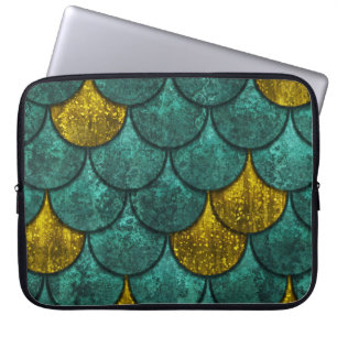 Housse Pour Ordinateur Portable Oxyde Métallique : Texture des échelles de poisson
