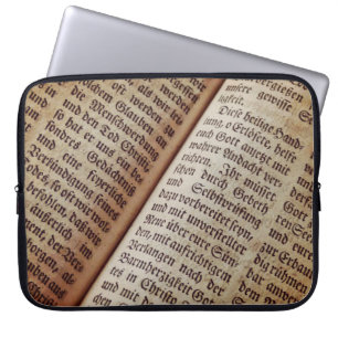Housse Pour Ordinateur Portable Page du livre biblique écriture texture