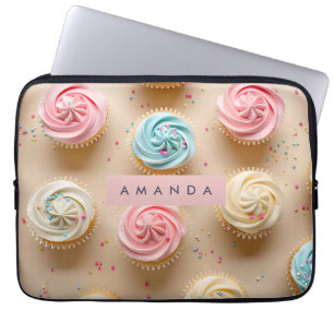 Housse Pour Ordinateur Portable Paillettes pour Cupcakes Pastel Personnalisées