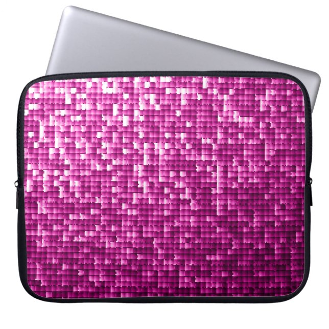 Housse Pour Ordinateur Portable Paillettes rose parties scintillant (Devant)