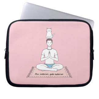 Housse Pour Ordinateur Portable Paix Intérieure, Chat Extérieur