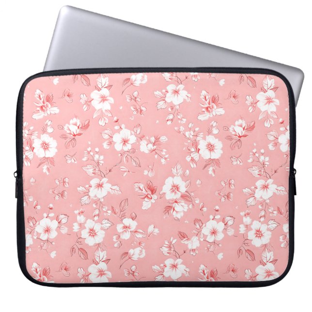 Housse Pour Ordinateur Portable Pale rose Pays modèle motif floral (Devant)