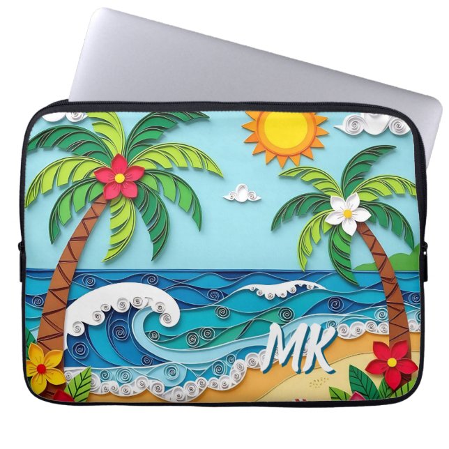 Housse Pour Ordinateur Portable Palm Trees on the Beach Personalized (Devant)