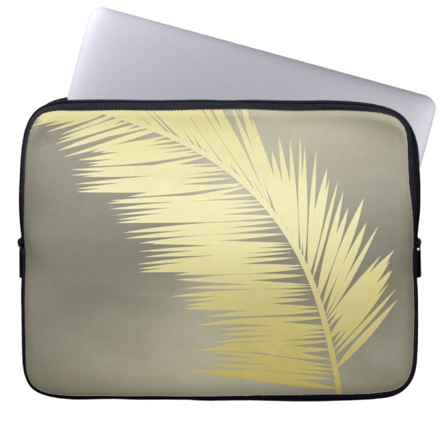 Housse Pour Ordinateur Portable Palm Tropical d'or feuille (Devant)
