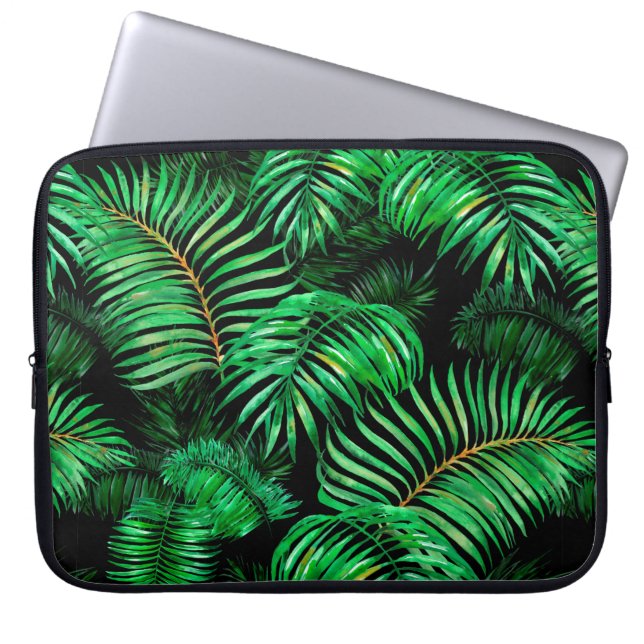 Housse Pour Ordinateur Portable Palm vert feuille motif (Devant)