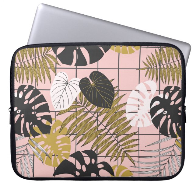 Housse Pour Ordinateur Portable Palmier tropical feuille motif (Devant)