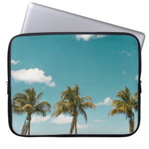 Housse Pour Ordinateur Portable Palmier vert sous ciel bleu le matin