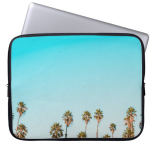HOUSSE POUR ORDINATEUR PORTABLE PALMIERS VERTS ET BROWN SOUS UN CIEL BLEU CLAIR
