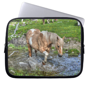 Housse Pour Ordinateur Portable Palomino Paint Horse & Forest Pond 2