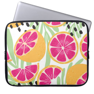 Housse Pour Ordinateur Portable Pamplemousse & Feuilles : Vintage tropical