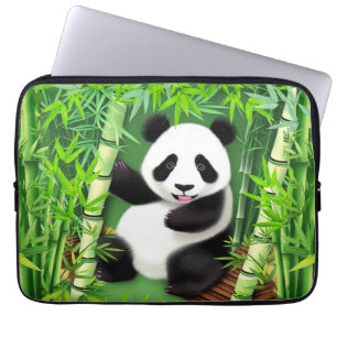 Housse Pour Ordinateur Portable Panda Cute Dans La Forêt De Bambou