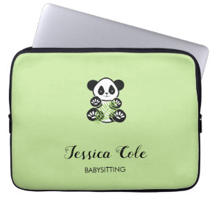 Housse Pour Ordinateur Portable Panda ours pâle vert pâle