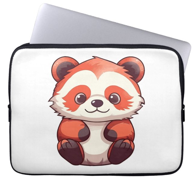 Housse Pour Ordinateur Portable Panda rouge mignonne (Devant)