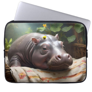 Housse Pour Ordinateur Portable **"Panier de rêves : une petite sieste de bébé hip