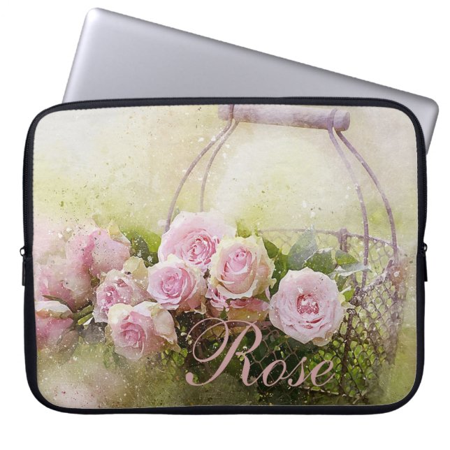 Housse Pour Ordinateur Portable Panier rose (Devant)