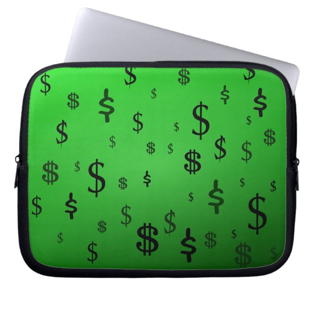 Housse Pour Ordinateur Portable Panneau vert Dollar (Devant)