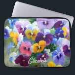 Housse Pour Ordinateur Portable Pansies colorées<br><div class="desc">Cet article présente une belle peinture à l'huile d'un bouquet de panneaux</div>