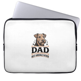 Housse Pour Ordinateur Portable Papa Airedale Terrier Chemise de père de chien vin