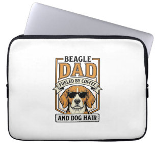 Housse Pour Ordinateur Portable Papa Beagle alimenté par le café et le maillot de