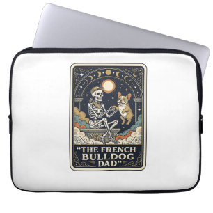 Housse Pour Ordinateur Portable Papa Bouledogue Français Vintage Squelette Tarot T