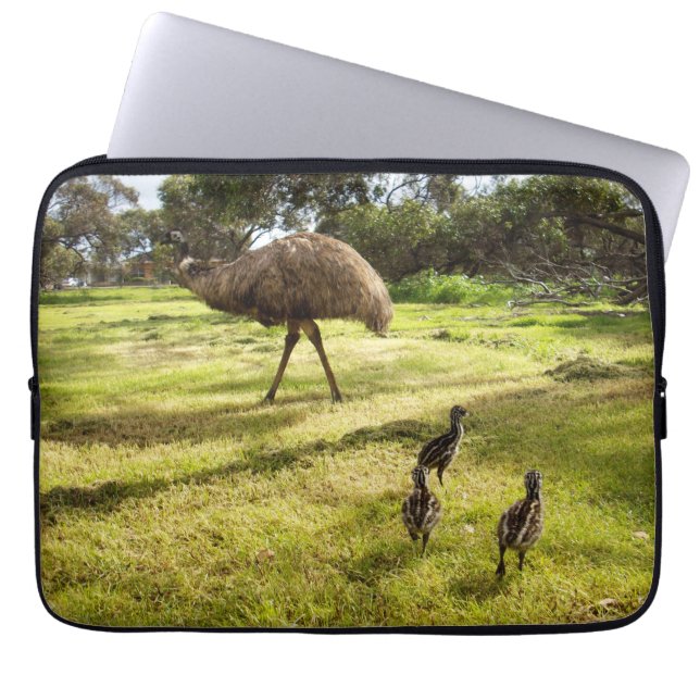 Housse Pour Ordinateur Portable Papa et bébé émeus,  (Devant)
