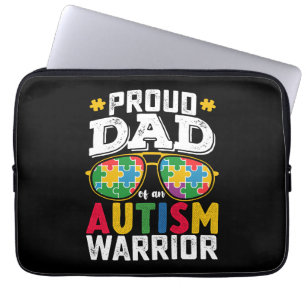 Housse Pour Ordinateur Portable Papa fier d'une famille de guerriers de l'autisme