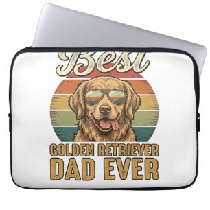 Housse Pour Ordinateur Portable Papa Golden Retriever Ever T-Shirt Vintage Sunset